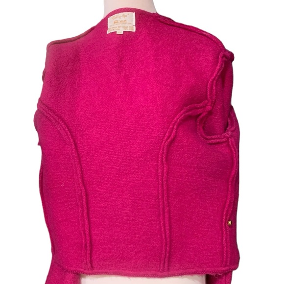 Vintage Tally Ho magenta wool button up cardigan/jacket size 12 - Picture 8 of 8